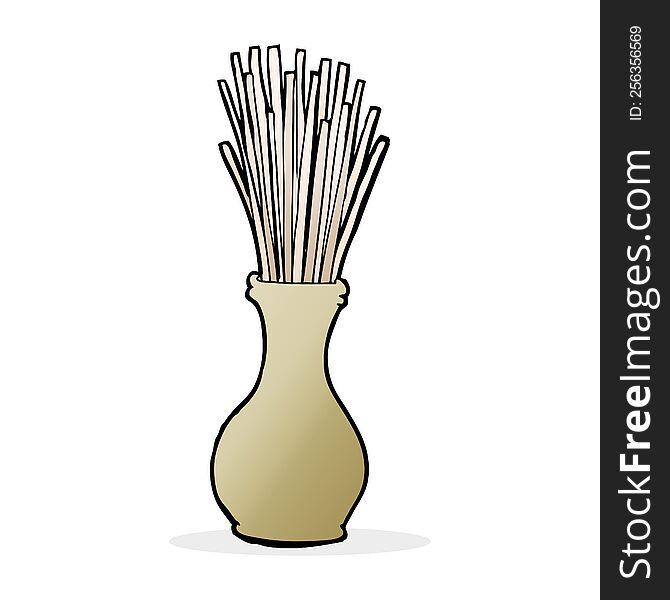 cartoon reeds in vase