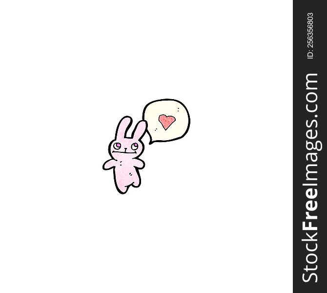 pink rabbbit with love heart