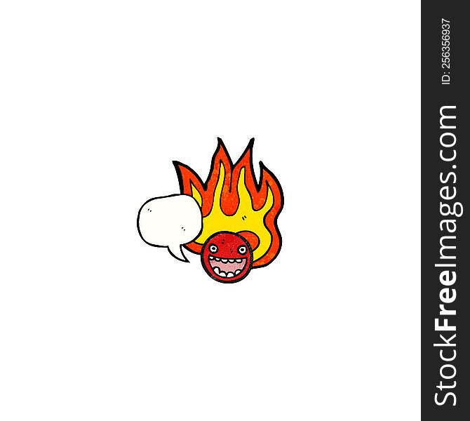 flaming emoticon face cartoon (raster version