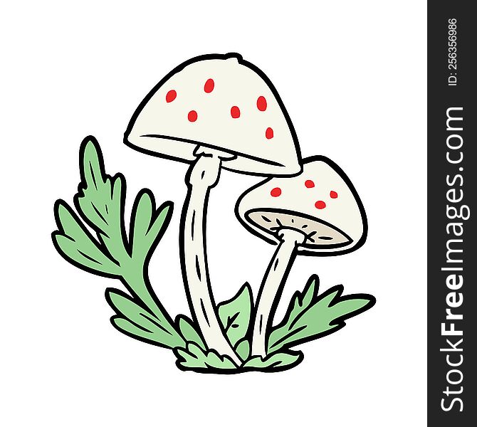 cartoon wild mushrooms. cartoon wild mushrooms