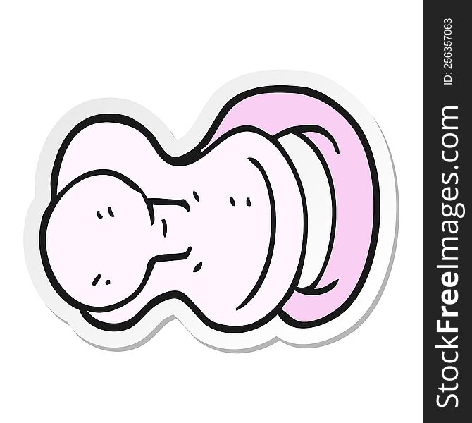 Sticker Of A Cartoon Pacifier