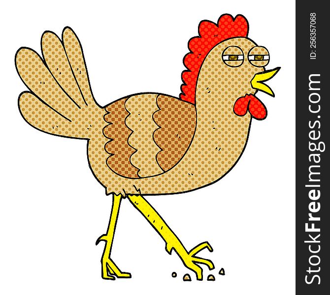freehand drawn cartoon chicken