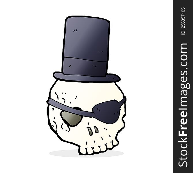skull in top hat cartoon