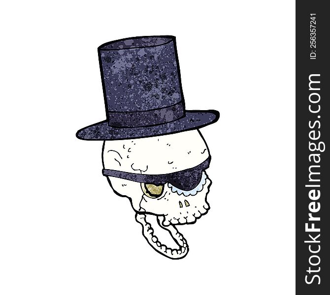Cartoon Skull In Top Hat
