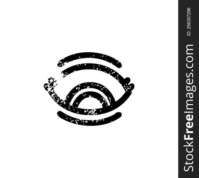 staring eye distressed icon symbol