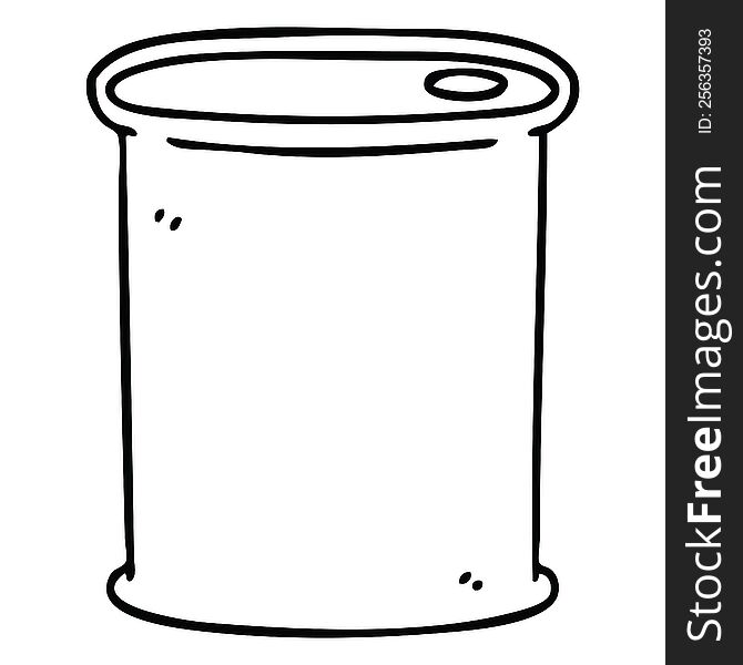 Quirky Line Drawing Cartoon Barrel