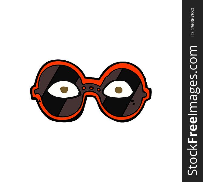 Cartoon Eyes In Dark Glasses