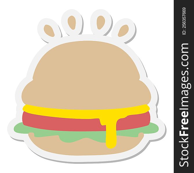 a tasty burger sticker