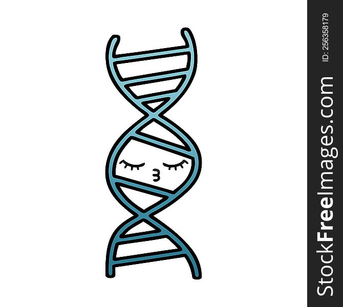 gradient shaded cartoon of a DNA strand