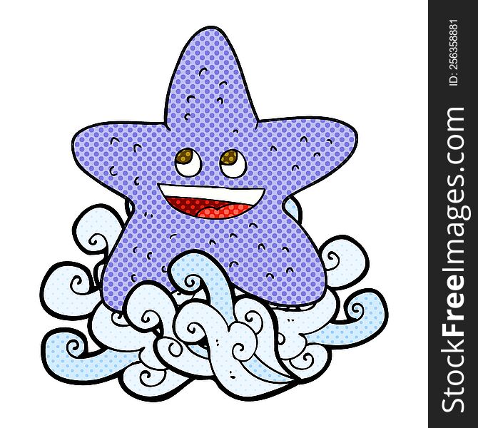 freehand drawn cartoon starfish