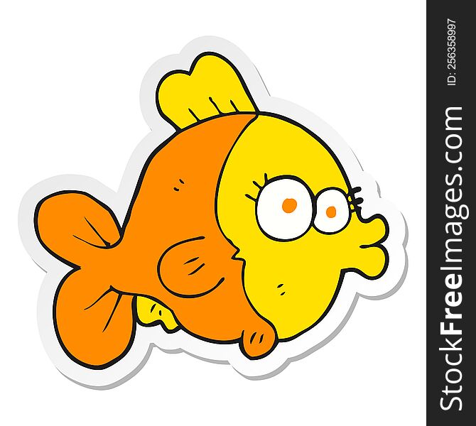 sticker of a funny cartoon fish
