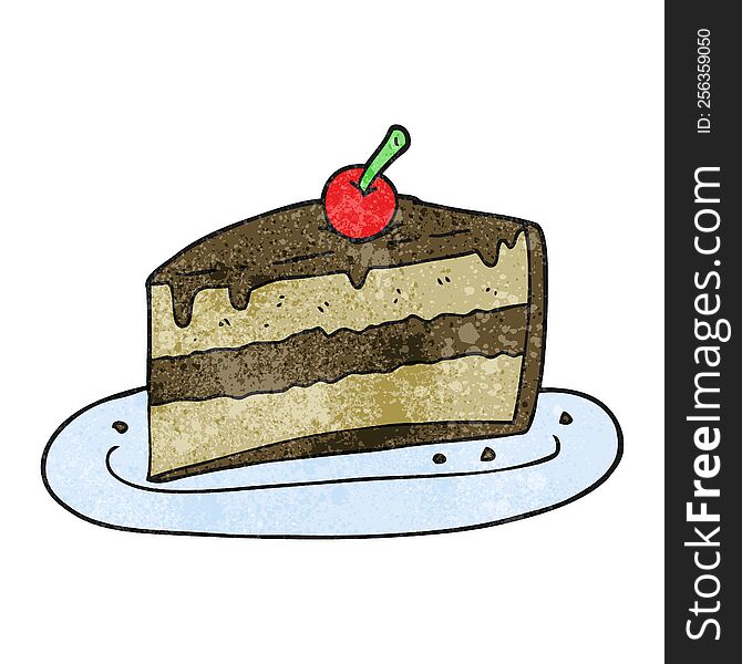 textured cartoon slice of cake