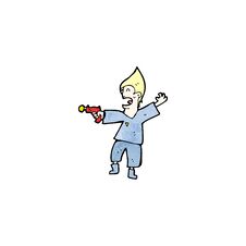 Free Cartoon Future Man With Ray Gun Stock Image - 256363131