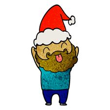 Man With Beard Sticking Out Tongue Wearing Santa Hat Stock Image Man With Beard Sticking Out Tongue Wearing Santa Hat Stock Image