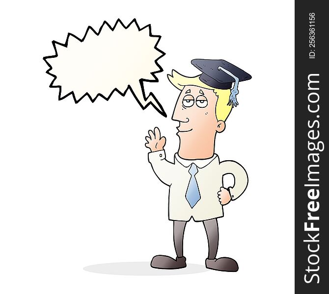 speech bubble cartoon graduate