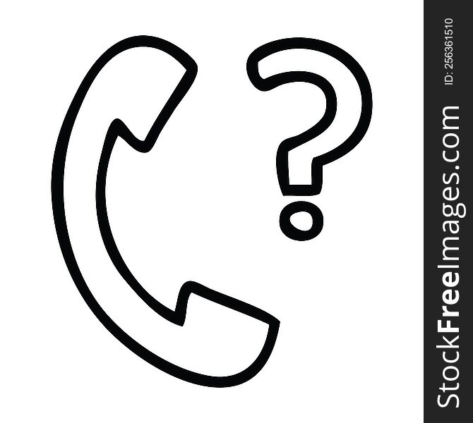 line drawing cartoon of a telephone handset