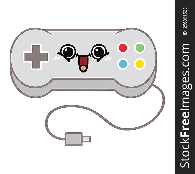 Flat Color Retro Cartoon Game Controller