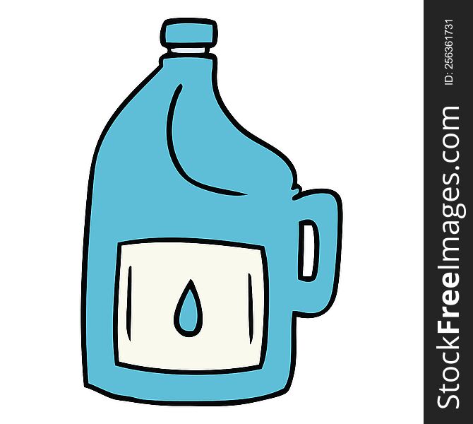 Cartoon Doodle Of A Large Drinking Bottle