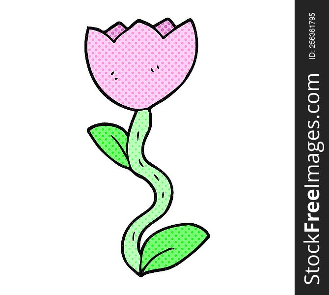 freehand drawn cartoon flower