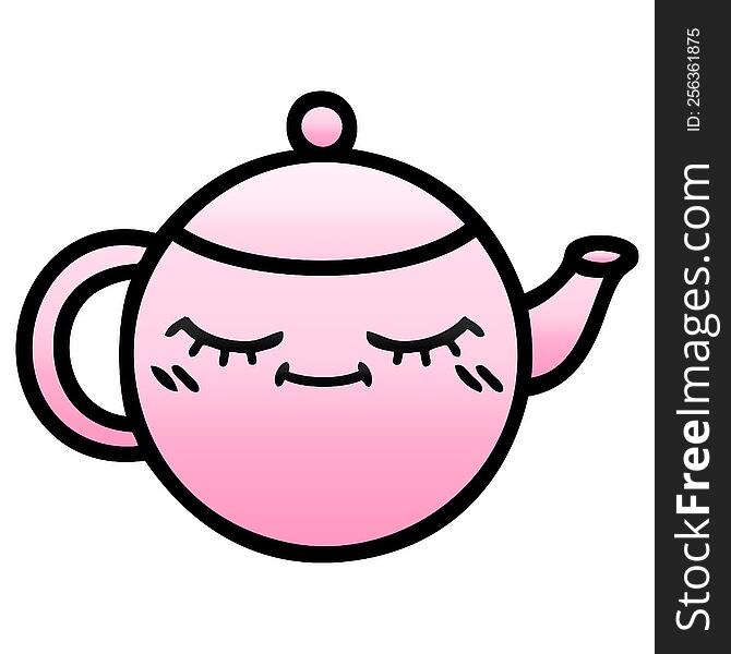 gradient shaded cartoon of a teapot