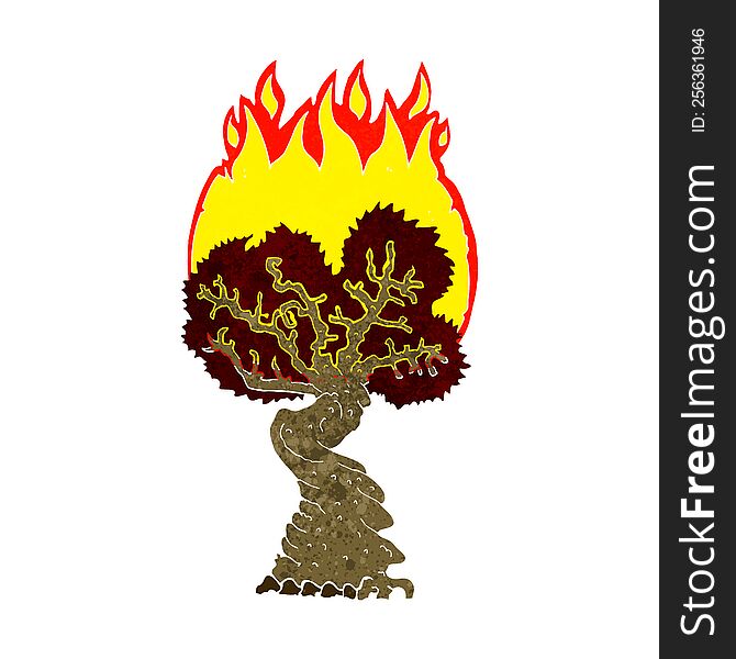 Cartoon Burning Tree