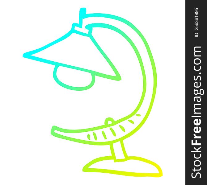 cold gradient line drawing of a cartoon funky lamp