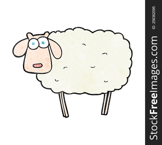 freehand textured cartoon sheep