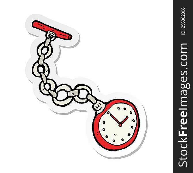 sticker of a cartoon old pocket watch