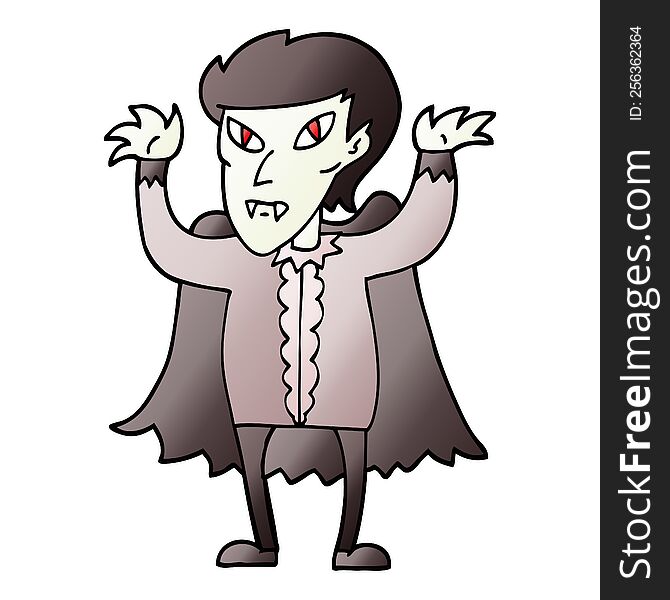 Vector Gradient Illustration Cartoon Vampire