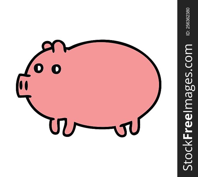 cute cartoon of a fat pig. cute cartoon of a fat pig