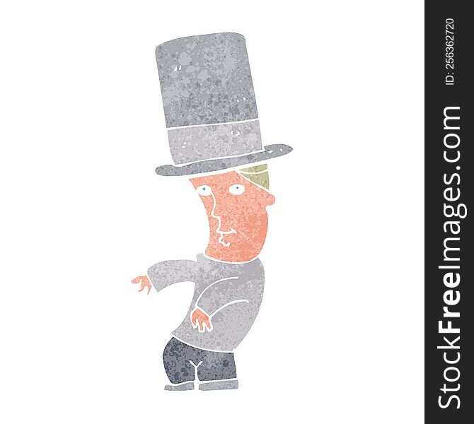 Cartoon Man Wearing Top Hat