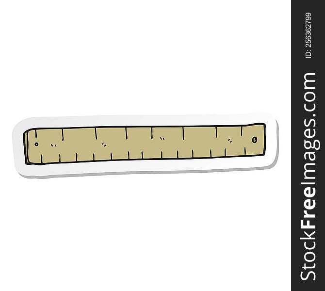 sticker of a cartoon wooden ruler