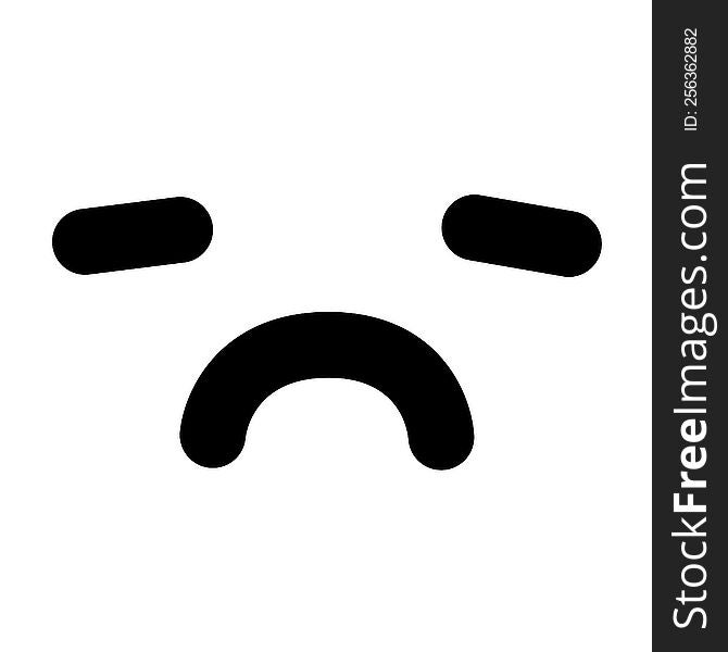 simple unhappy face icon