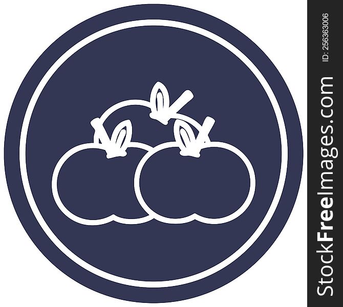 pile of apples circular icon symbol