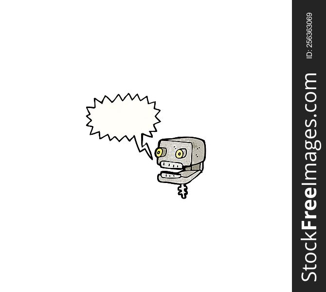 talking robot head cartoon