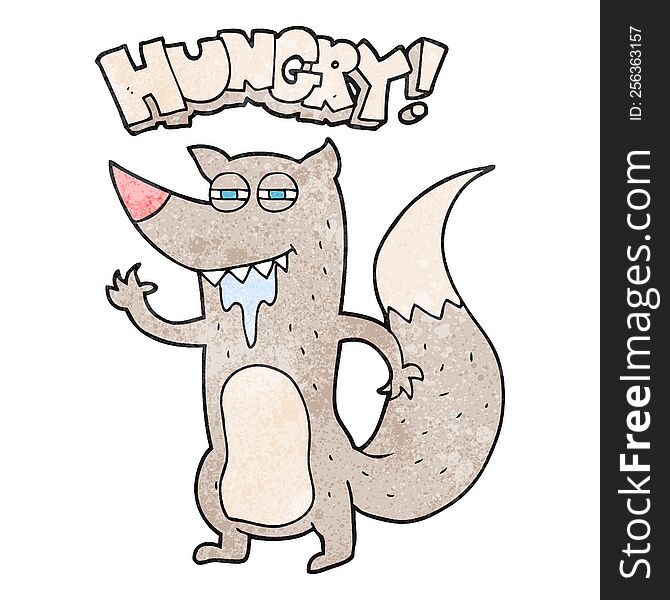 Textured Cartoon Hungry Wolf