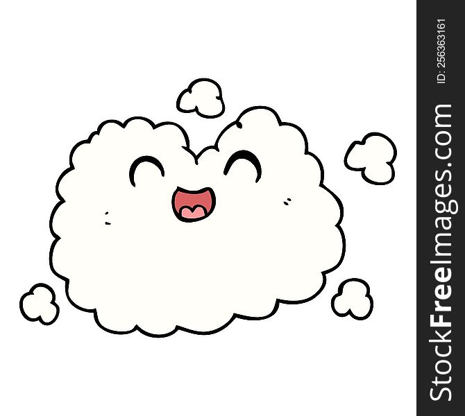 cartoon happy smoke cloud