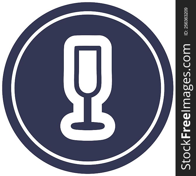 champagne flute circular icon