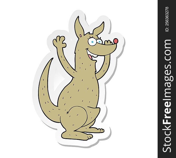 sticker of a cartoon kangaroo