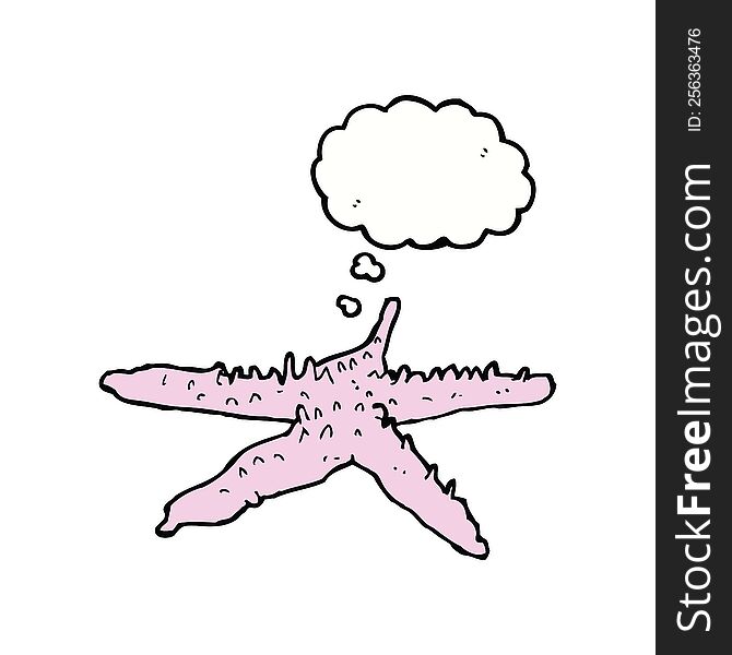 Cartoon Starfish With Thought Bubble