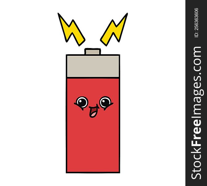 cute cartoon of a battery. cute cartoon of a battery