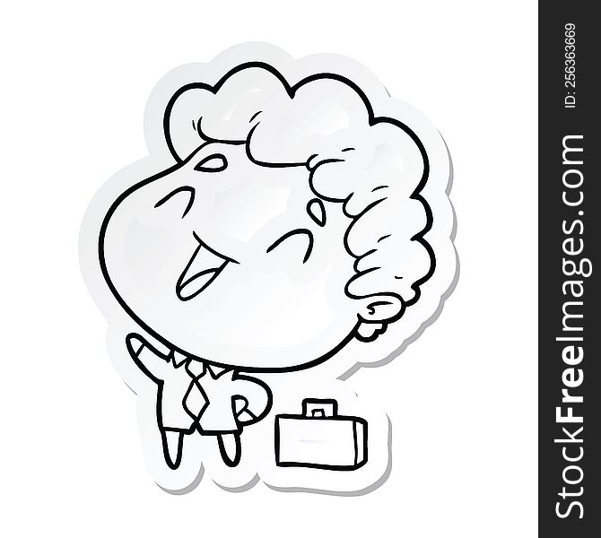 sticker of a cartoon businessman