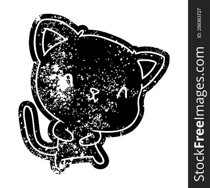 Grunge Icon Of Cute Kawaii Cat