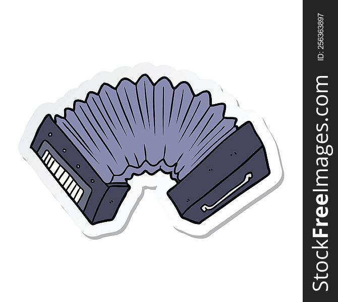 sticker of a cartoon accordion