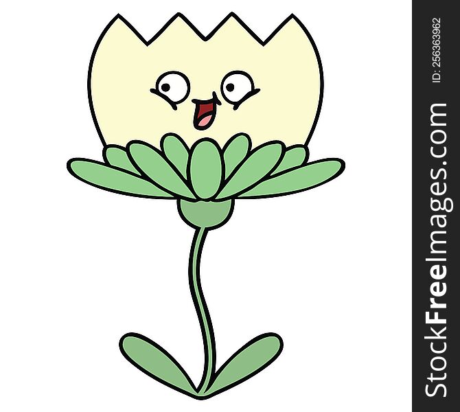 cute cartoon of a flower. cute cartoon of a flower