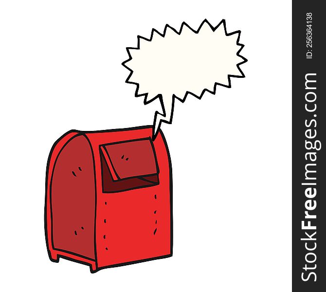 Speech Bubble Cartoon Mailbox