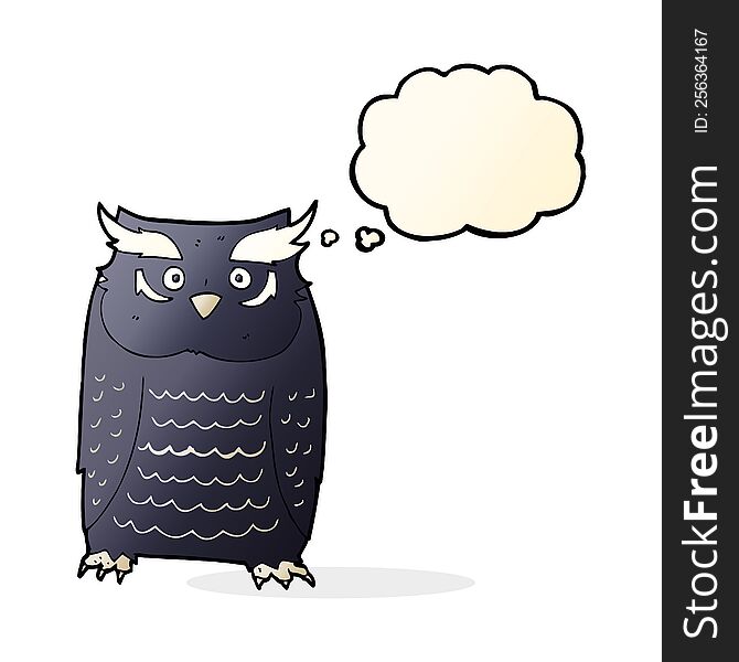 Cartoon Owl With Thought Bubble