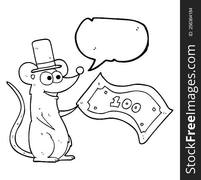 freehand drawn speech bubble cartoon rich mouse