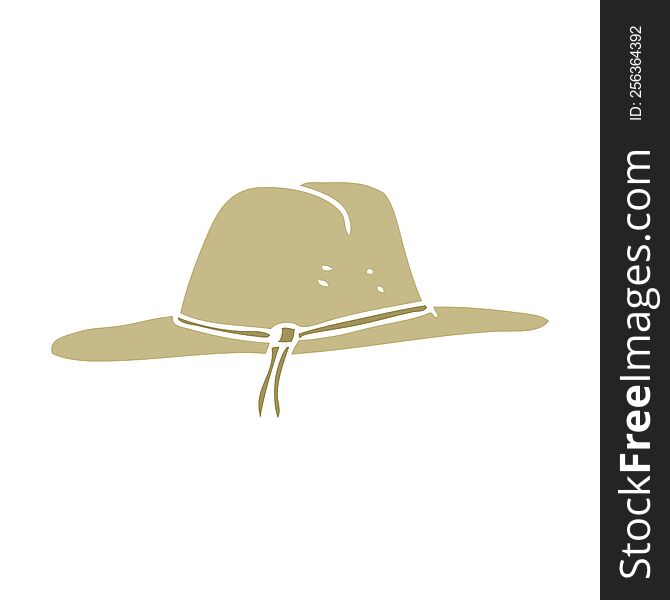 flat color illustration of hat. flat color illustration of hat