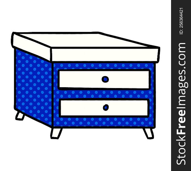 cartoon doodle of a bedside table